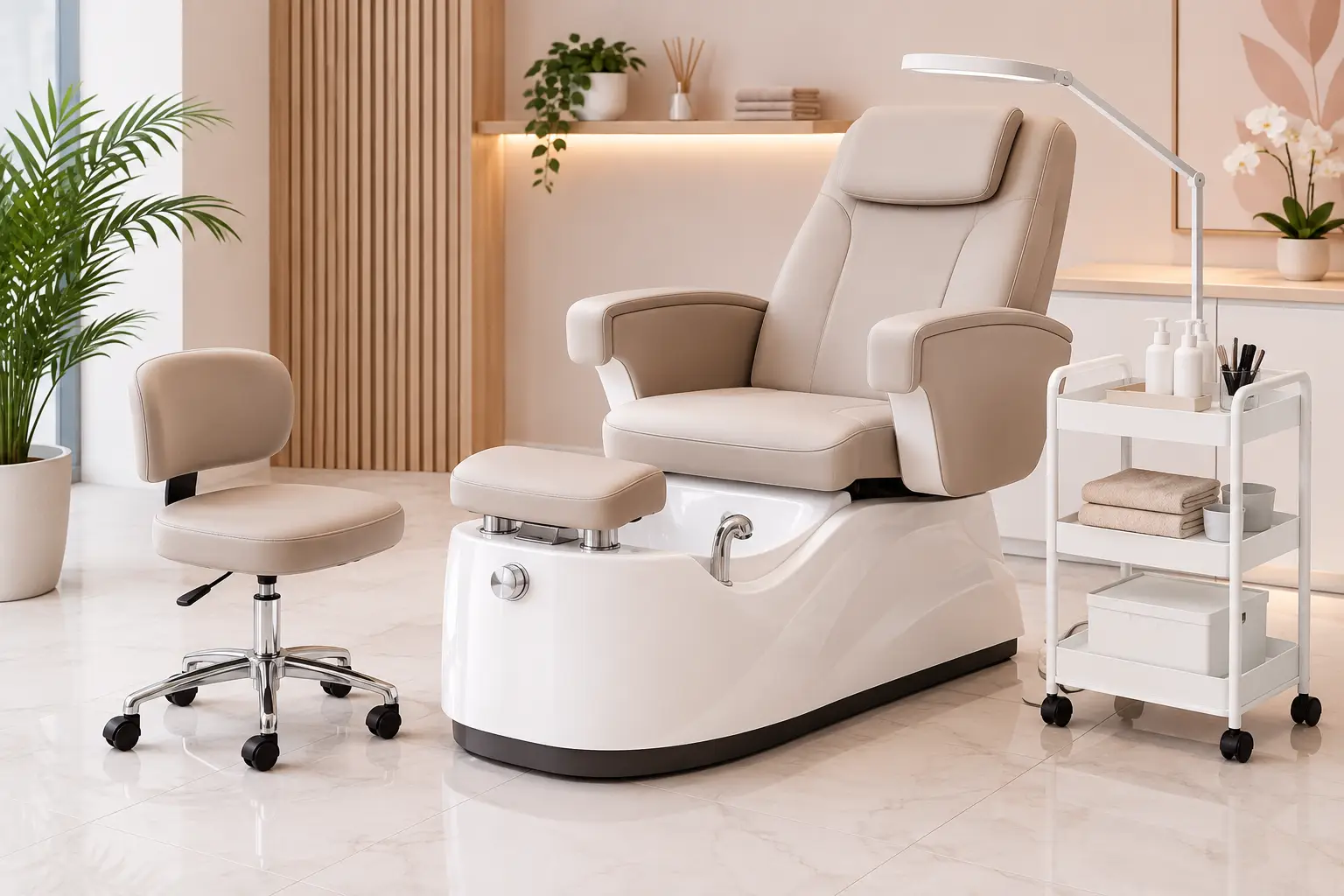 Przykład stanowiska do pedicure w salonie